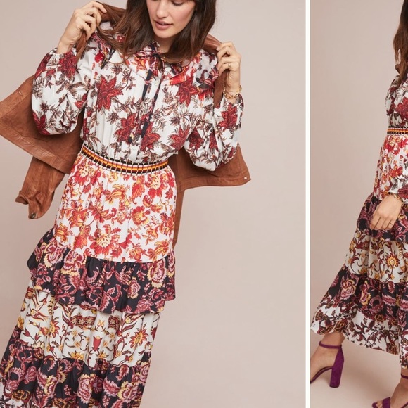 NWT Anthropologie Patchwork Boho Maxi Dress - Picture 1 of 6